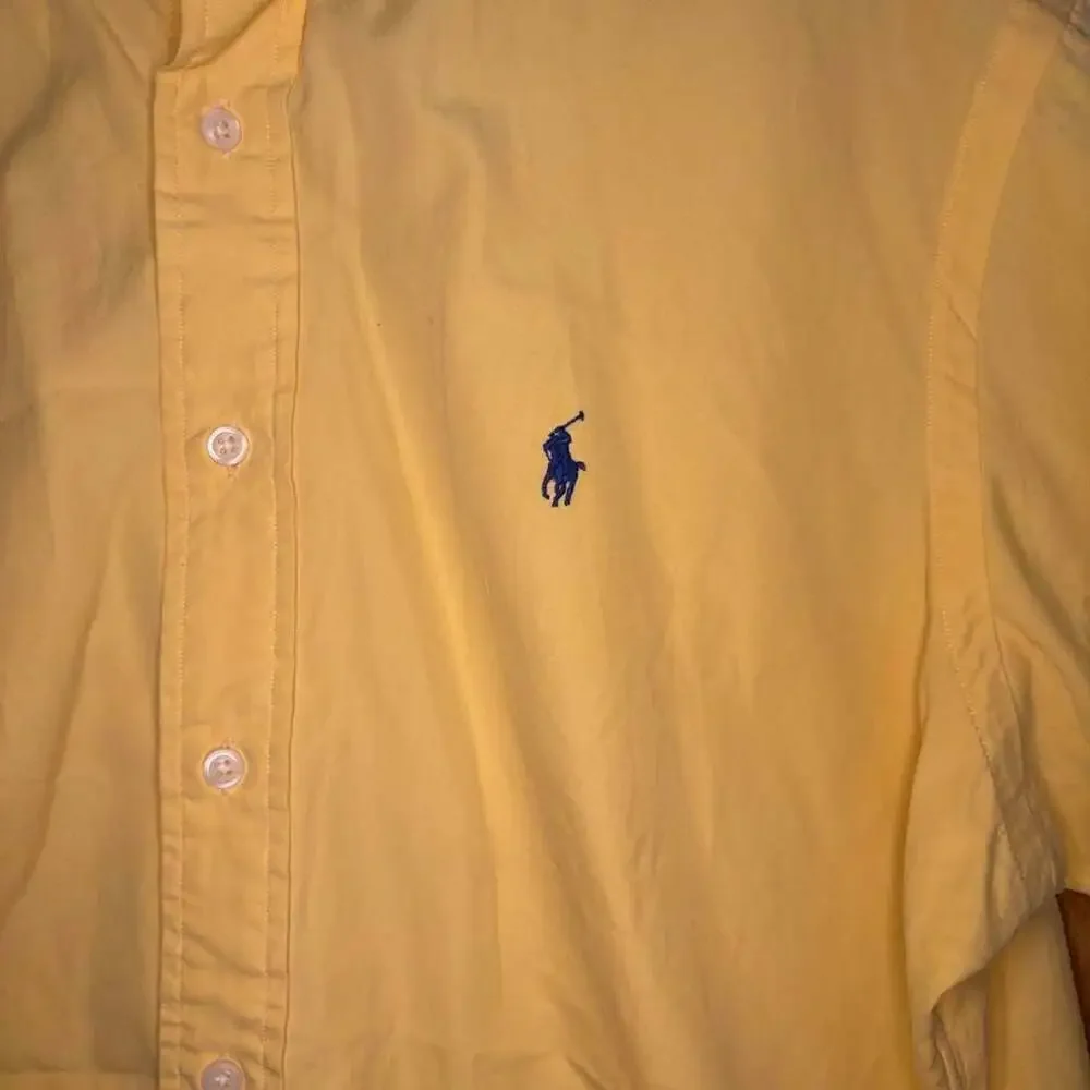 Ralph Lauren Classic Fit Short Sleeve Button Down Shirt Yellow Large